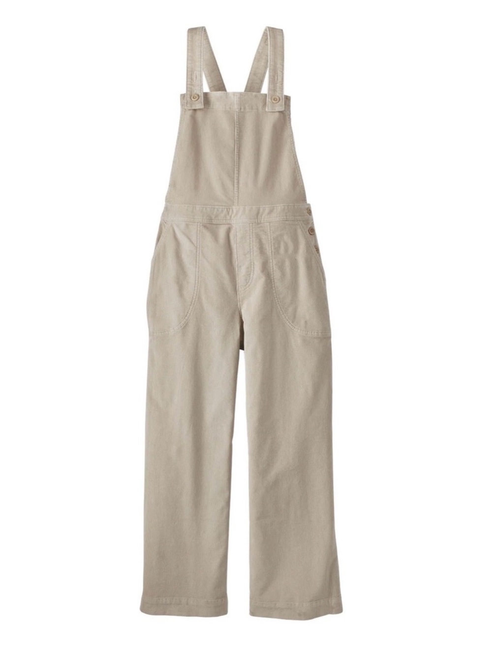 Patagonia Women's Sz 8 Stand Up Cropped Corduroy Overalls in Beige/Tan Wide Leg - Picture 3 of 15